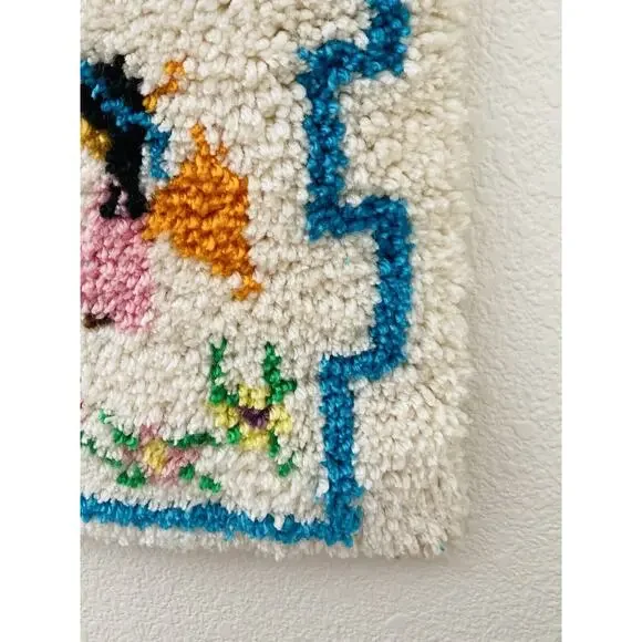 Vintage Ted DeGrazia Finished Latch Hook 4 Angels Lighting Sundance Wall Hanging